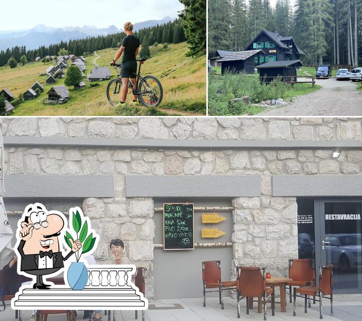 Curiosa tra l'area esterna di Hotel Pokljuka