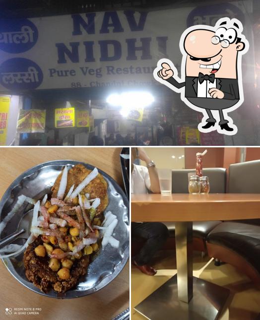 Among various things one can find interior and food at Navnidhi restaurant