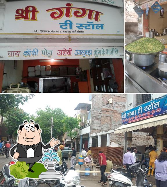 The image of exterior and food at Shri Ganga Tea Stall