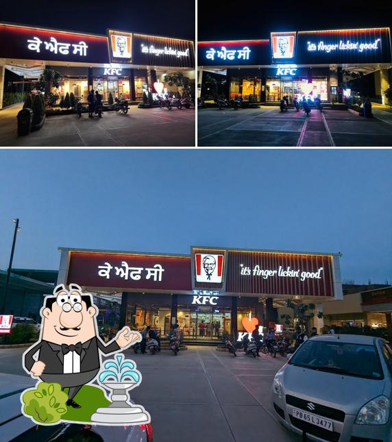 You can get some fresh air at the outside area of KFC You can get some fresh air at the outside area of KFC