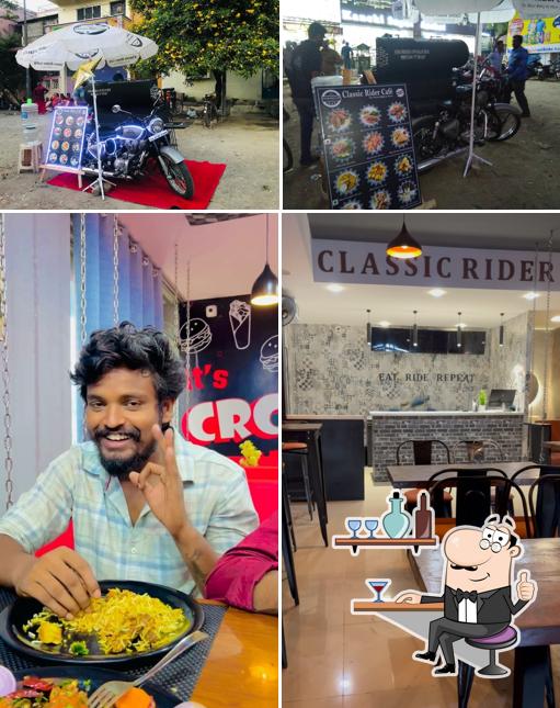 The interior of Classic Rider Café Best Shawarma & Barbecue of Kanchipuram