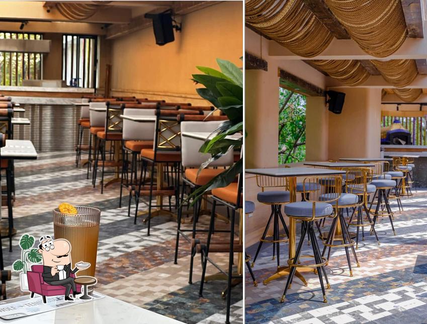 Take a seat at one of the tables at Wolf Delhi