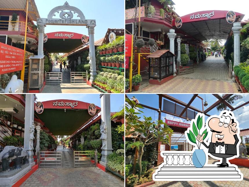 Check out the outside area of Poojari's Fish Land