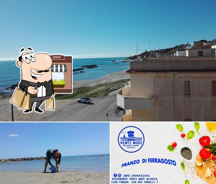 La esterno e cibo del ristorante
