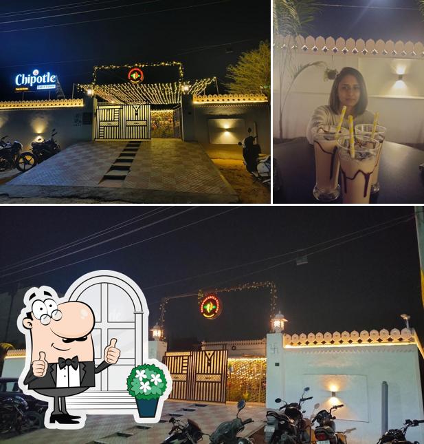 The restaurant's exterior and beverage