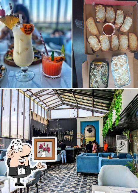 Among different things one can find interior and food at Glasshouse Cafe N Lounge