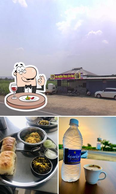 Take a look at the picture depicting food and exterior at Hotel S Mahadik Misal & Snacks centre