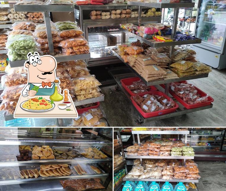 Check out the picture showing food and interior at Puthuma Bakery