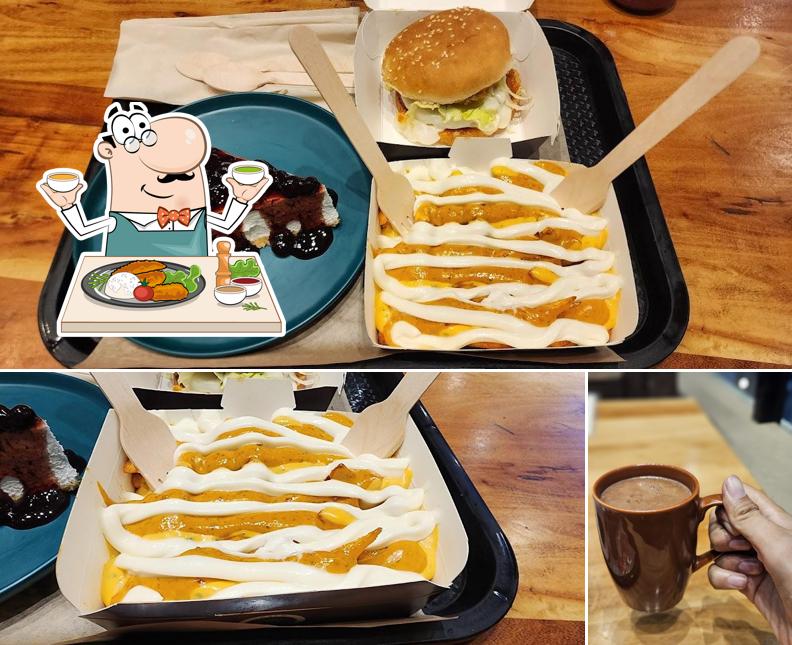 Take a look at the image depicting food and beverage at Palm island cafe