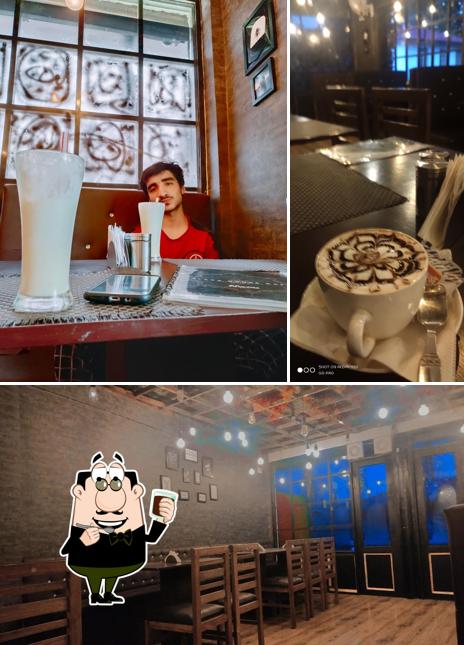 Enjoy a beverage at Black House Cafe