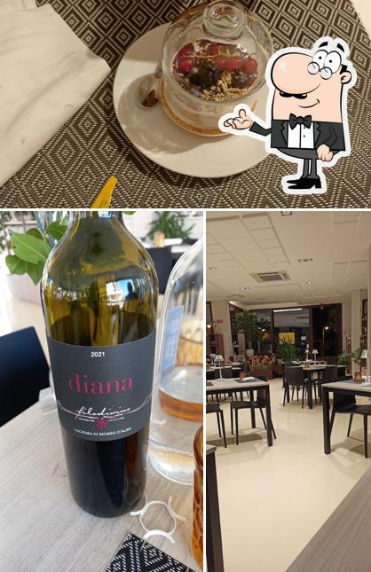 La interni e cibo del ristorante