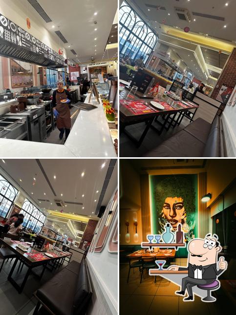 The interior of Barbeque Nation Nexus Shantiniketan Mall