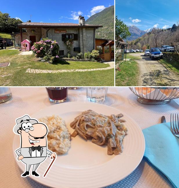 Questa è la foto che mostra la esterno e cibo di Ristoro La Sturna