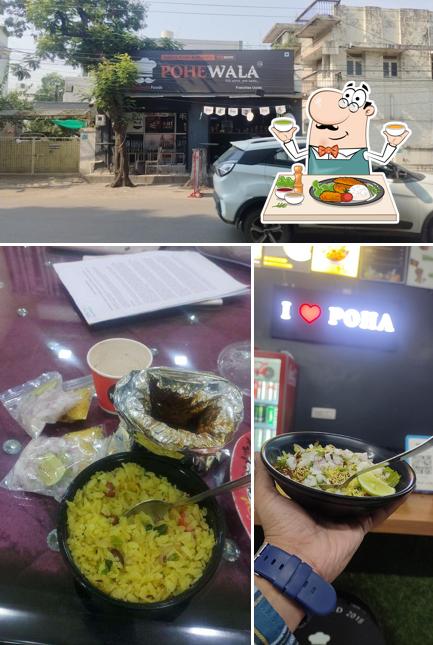 This is the image showing food and exterior at POHEWALA