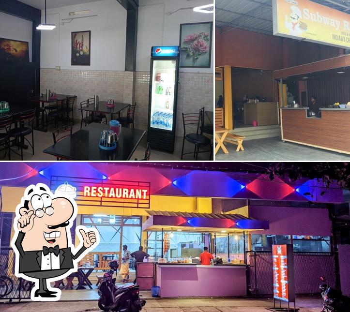 Take a seat at one of the tables at ED's Subway Restaurant