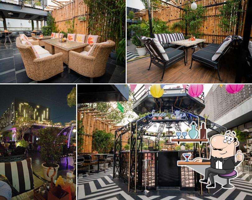 Take a seat at one of the tables at Molecule Air Bar