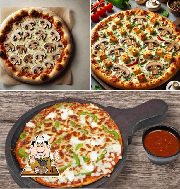 Try out pizza at Crazy food & juice bar