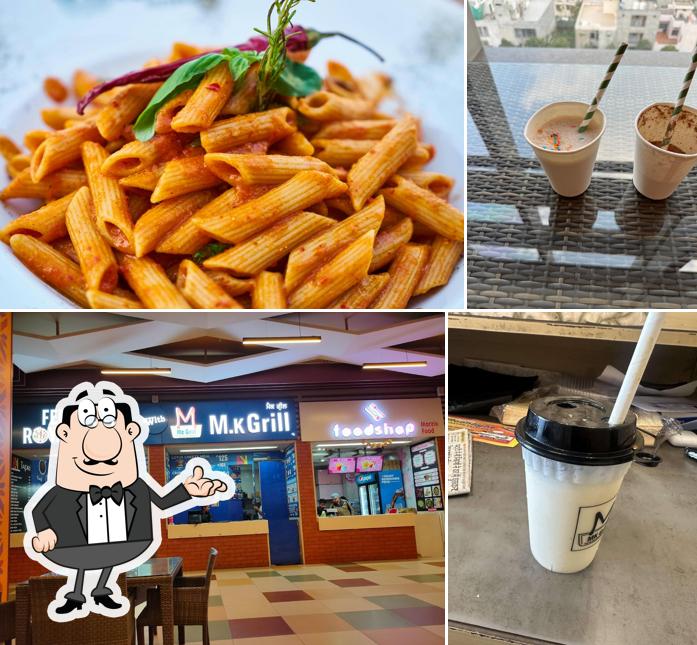 Among various things one can find interior and food at M.K Grill