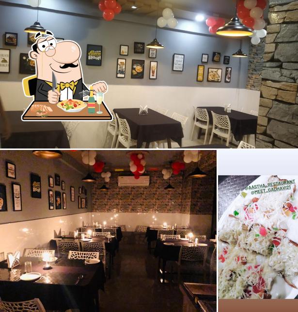 Among various things one can find food and interior at Aastha Restaurant