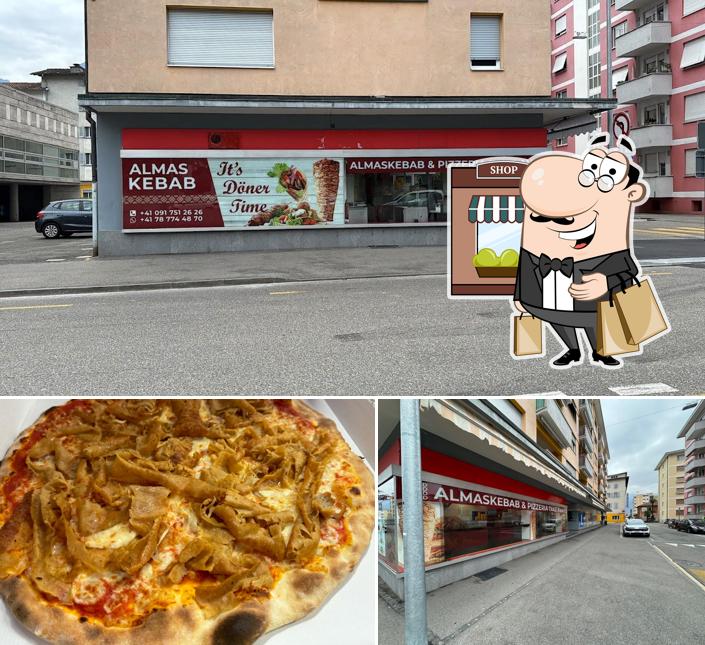 La foto di esterno e pizza da Almas kebab&pizza Locarno