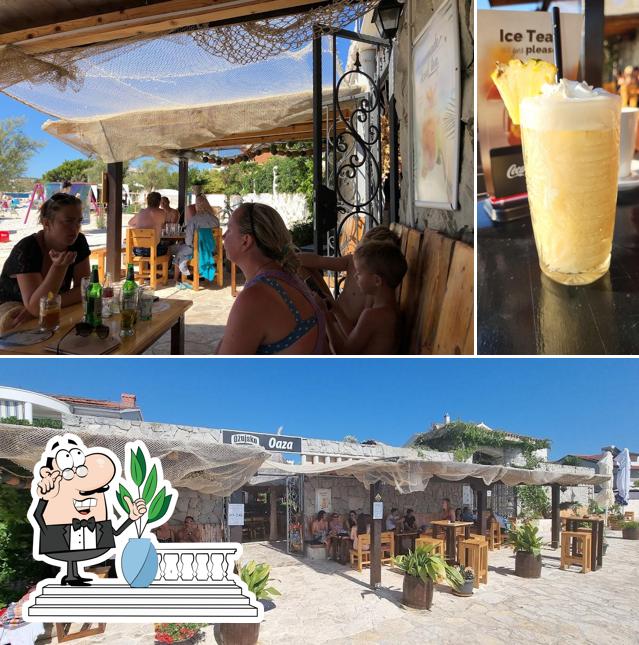 Beach Bar Oaza si caratterizza per la esterno e cibo