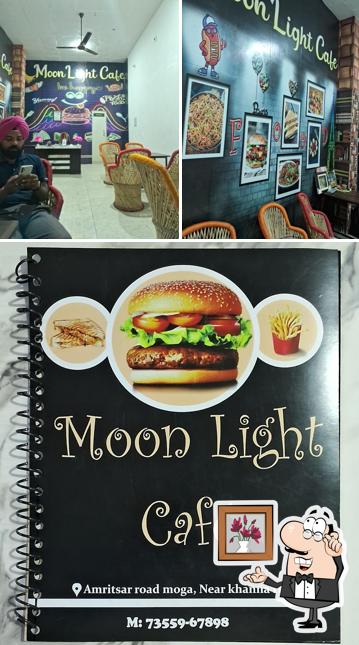 The interior of Moon light cafe