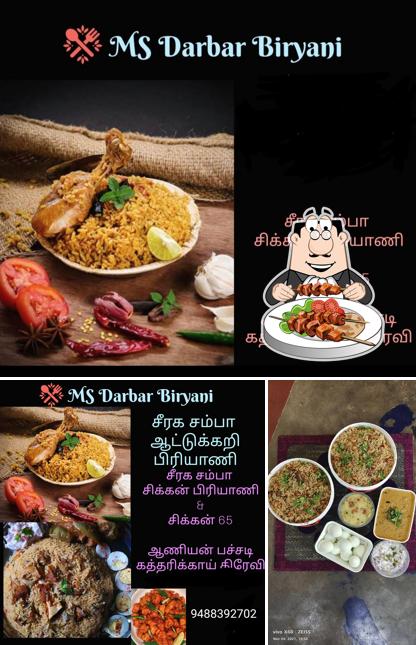 Take a look at the picture displaying food and interior at MS Darbar Biryani