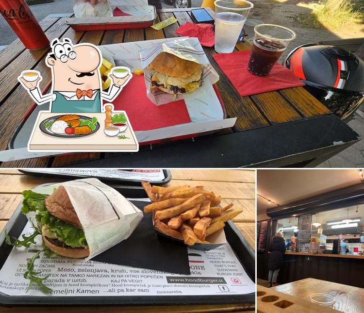 Tra le varie cose da Hood Burger Vič si possono trovare la cibo e bevanda