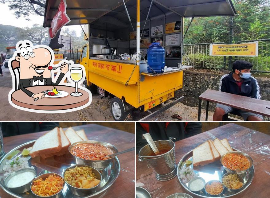 Check out the image depicting food and interior at Jay Bhawani Misal