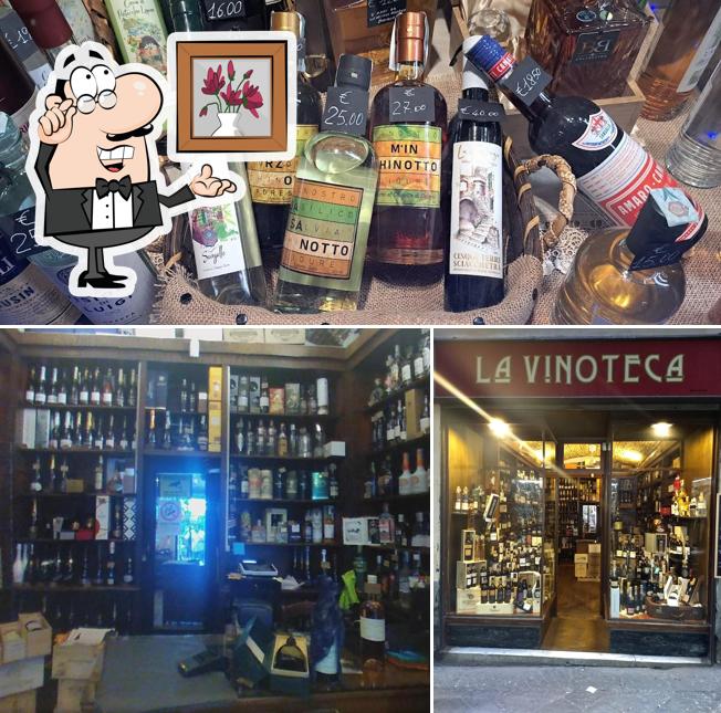 Questa è la immagine che presenta la interni e cibo di La Vinoteca