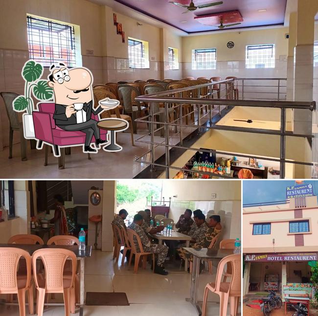 The picture of interior and exterior at K.P Family Restaurant