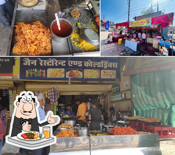 Take a look at the image displaying food and exterior at Jain restaurant & sweets