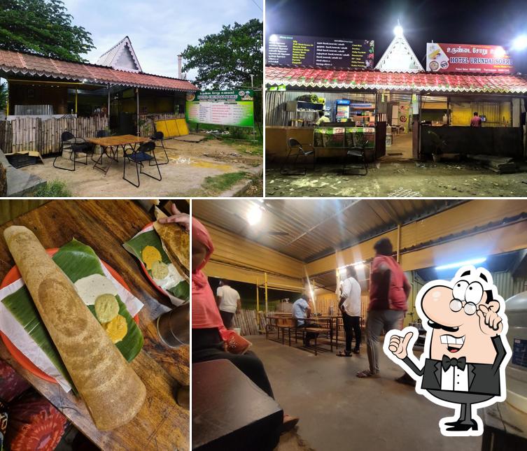 The interior of Urundai Sooru Veg Restaurant
