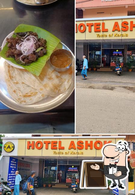 The restaurant's exterior and food