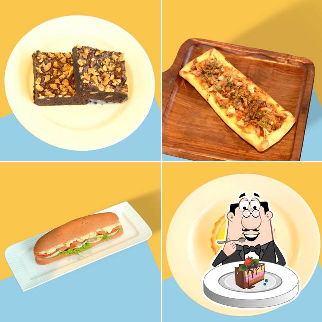 Chocolate cake at SQWER PIZZA