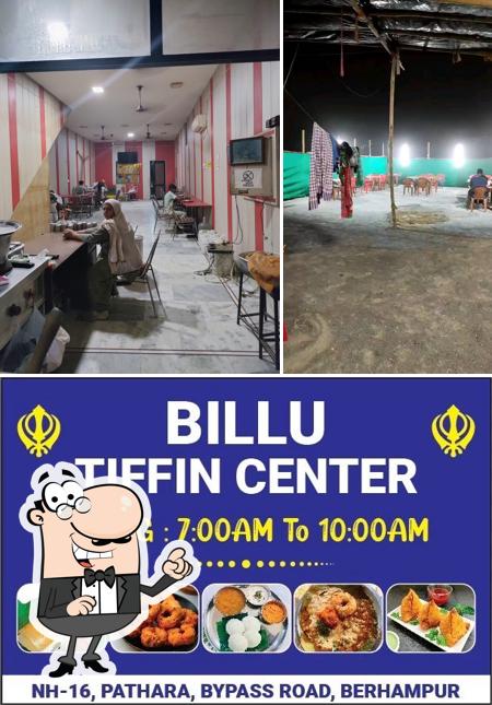 This is the photo displaying interior and food at Billu Da Dhaba
