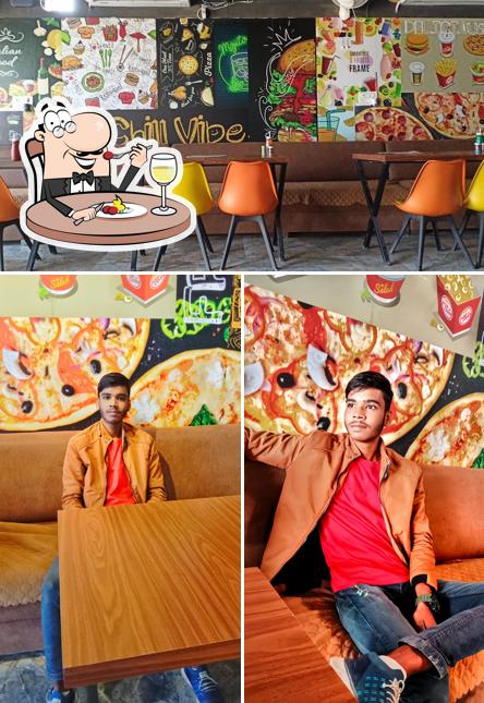 This is the photo showing food and interior at Pizza Daddy