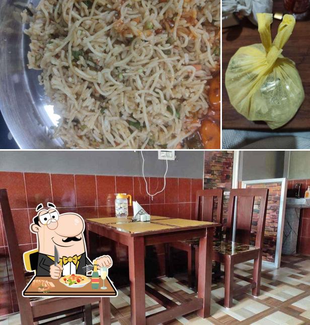Among different things one can find food and interior at Adya's Multicuisine Restaurant