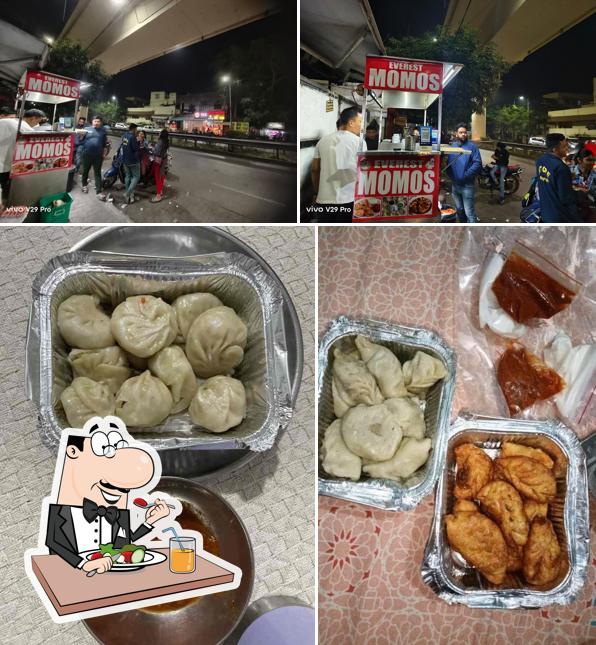 This is the image showing food and exterior at Everest momos