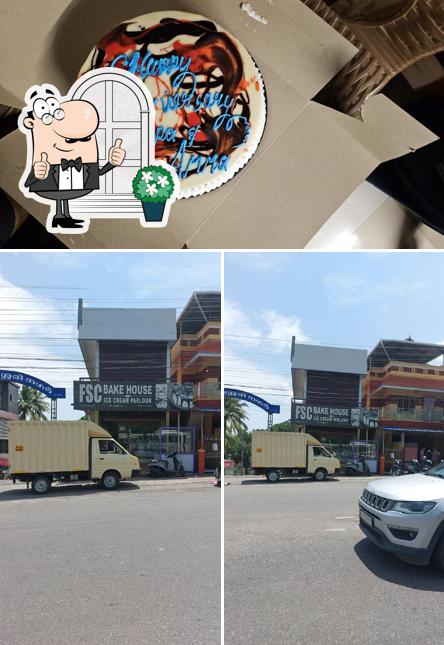 The photo of exterior and food at FSC Bake House and Ice Cream Parlour
