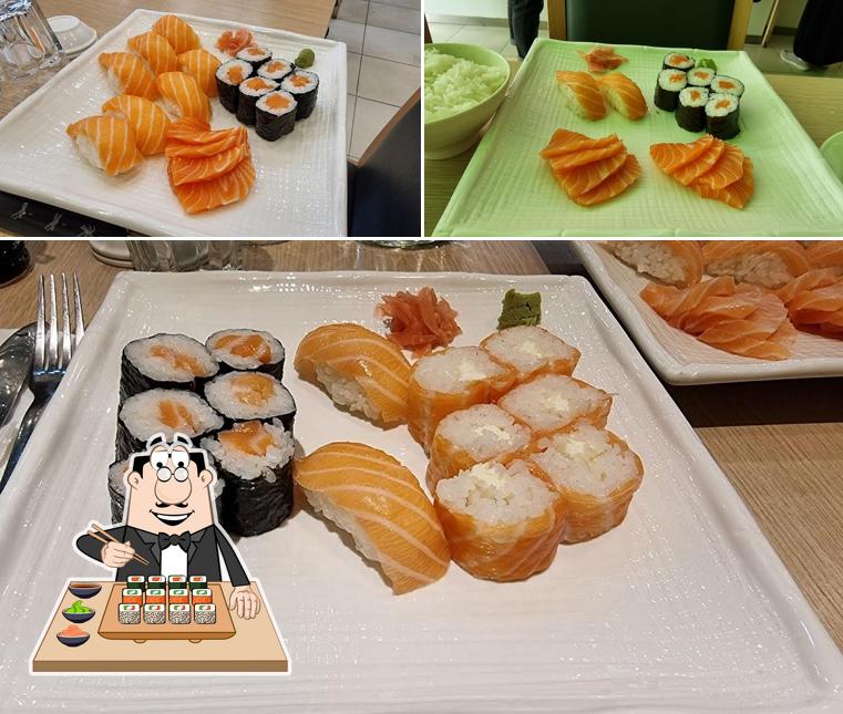 Les sushi sont servis à O Food Asia (MASSY ATLANTIS)