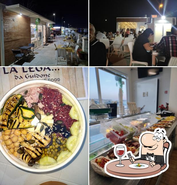 Tra le varie cose da La Lega da Guidone Street Food si possono trovare la cibo e interni
