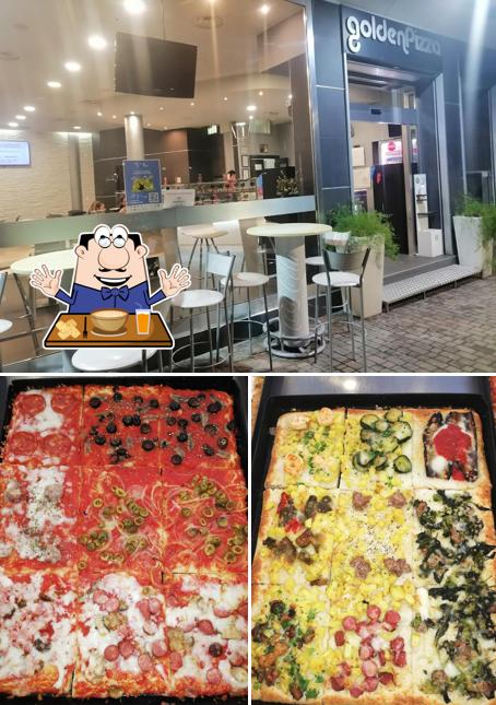 Guarda la immagine che mostra la cibo e interni di Golden Pizza