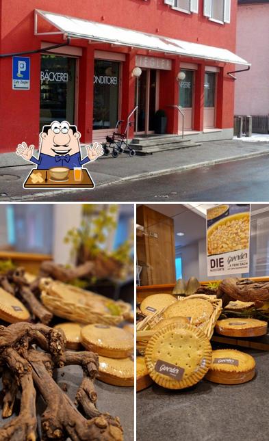 La cibo e esterno del ristorante