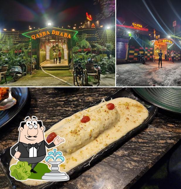 The picture of QASBA DHABA & RESTAURANT’s exterior and food