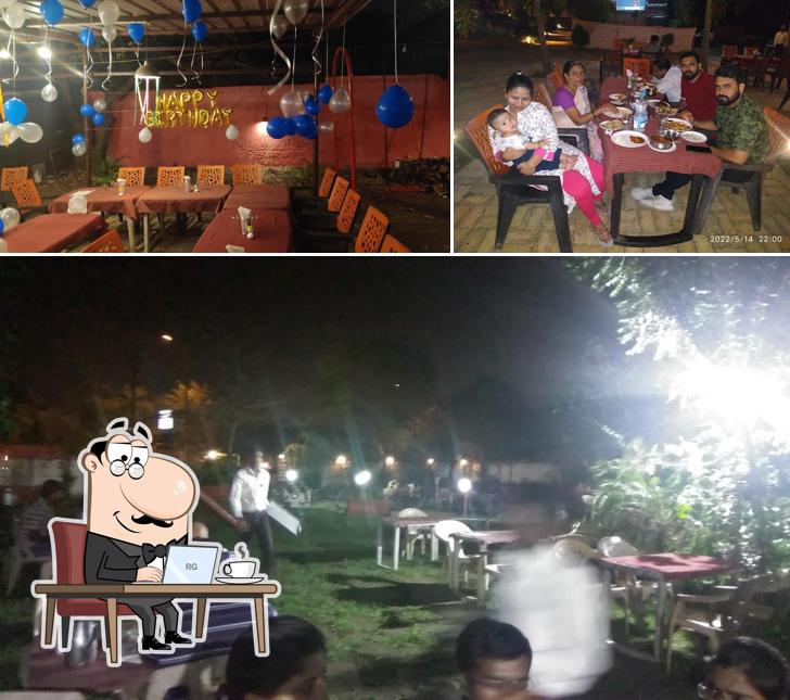 The interior of Maratha Family Garden Restaurant