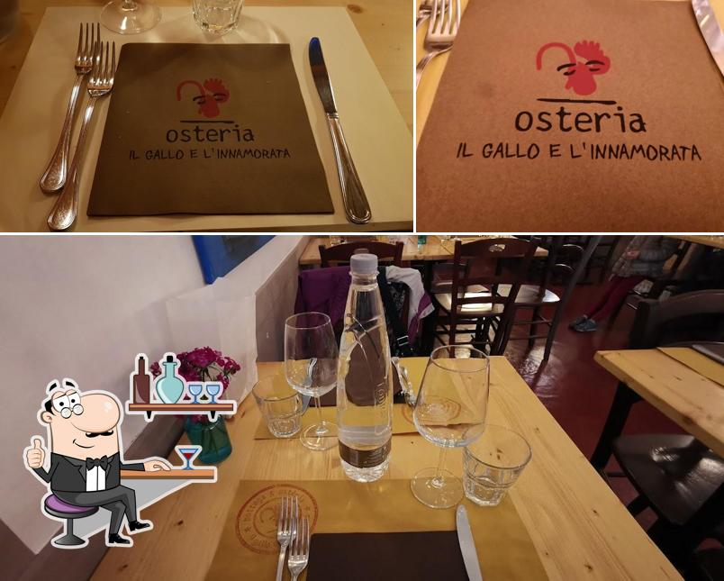 Gli interni di Osteria Il Gallo e L'innamorata