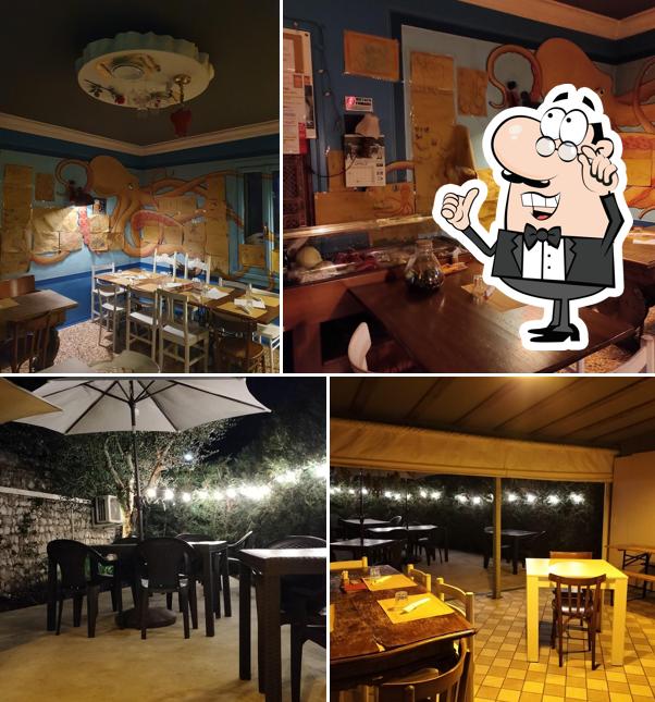 Gli interni di Osteria Na scarpa e un Folpo