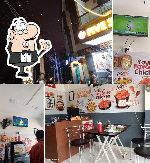 The interior of Five star chicken