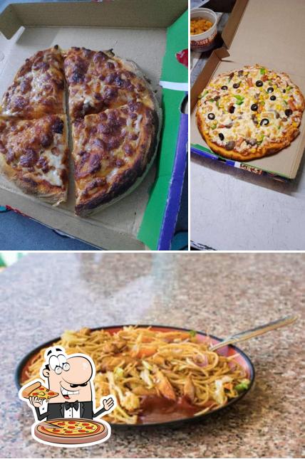 Pick various types of pizza